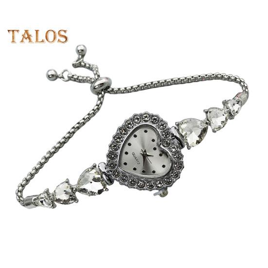 

Женские часы-браслет в форме сердца со стразами, кварцевые наручные часы в форме сердца, регулируемый браслет-слайдер, наручные часы