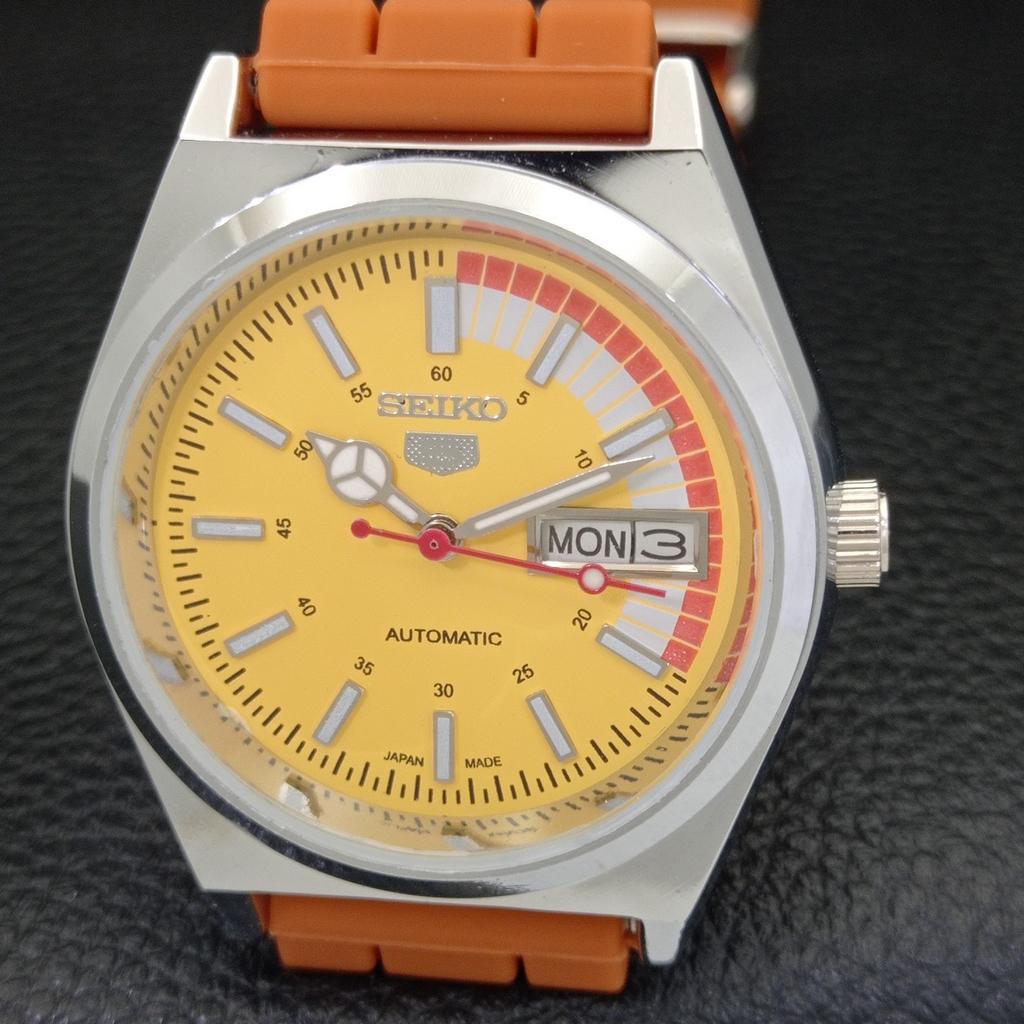 VINTAGE REFURBISHED SEIKO 5 AUTOMATIC 6309A JAPAN MENS YELLOW WATCH a440897-4