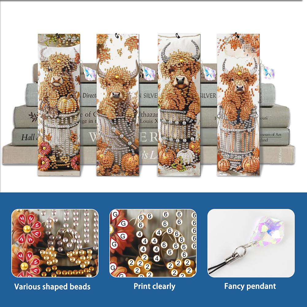 4Pcs DIY with Butterfly Pendants Diamond Painting Art Bookmarks for Beginners Ideal Choice for Home Office Use