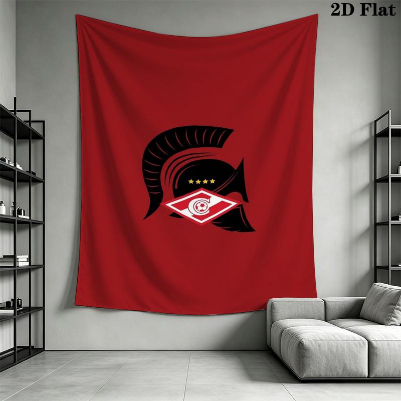 Spartak Moscow Football Club Wall Tapestry Aesthetic Wall Hanging Printed Fabric Blanket Decorative Tapestries for Bedroom Living Room Home Decor