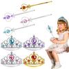 Prinzessin Verkleidungszubehör Prinzessinnenkrone Diadem für kleine Mädchen, Kinder Prinzessinnen Diadem Zauberstab Spielzeug Geschenke für 3-6 Mädchen
