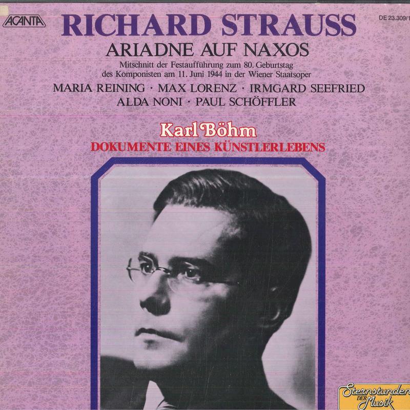 

LP Record MARIA REINING MAX LORENZ IRMGARD Strauss Ariadne Auf Naxos DE2330910 ACANTA 1979 Germany Classical Used