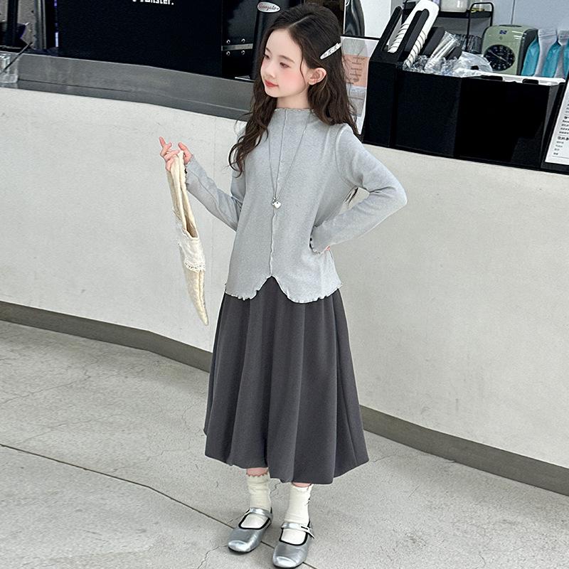 

Korean Style Girls Autumn Dress Set: Fashionable Spring & Fall Outfit (2025) 140 cm