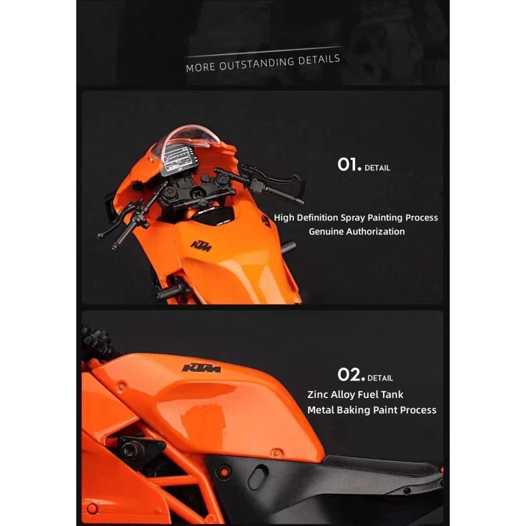 Welly 1/12 KTM RC 8C Alloy Race Motorcycle Model Diecasts Toy Simulation Metal Street Toys Car Collectibles Childrens Gifts