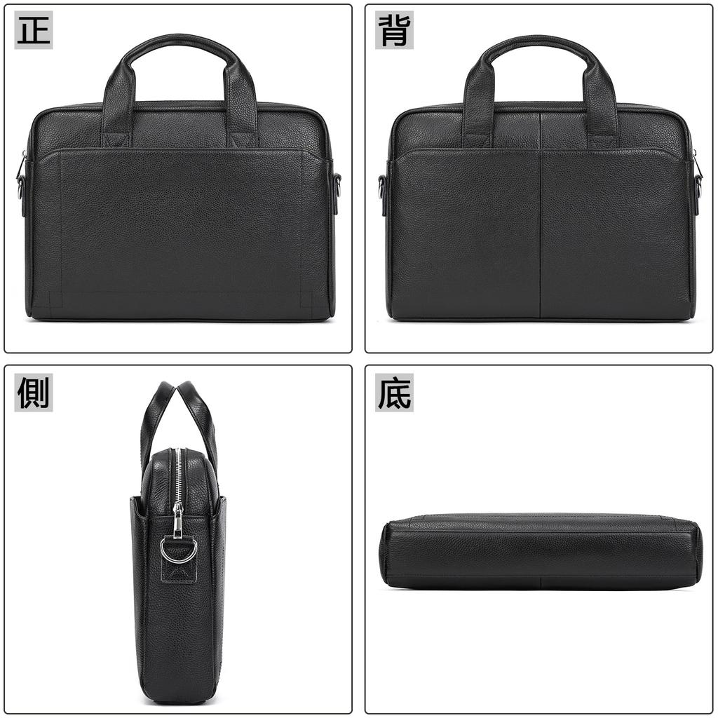 wifreo Genuine Leather Business Bag for Large Capacity A4 Laptop Leather Shoulder Leather Business Bag Men, Briefcase, Size, 14-inch Storage,