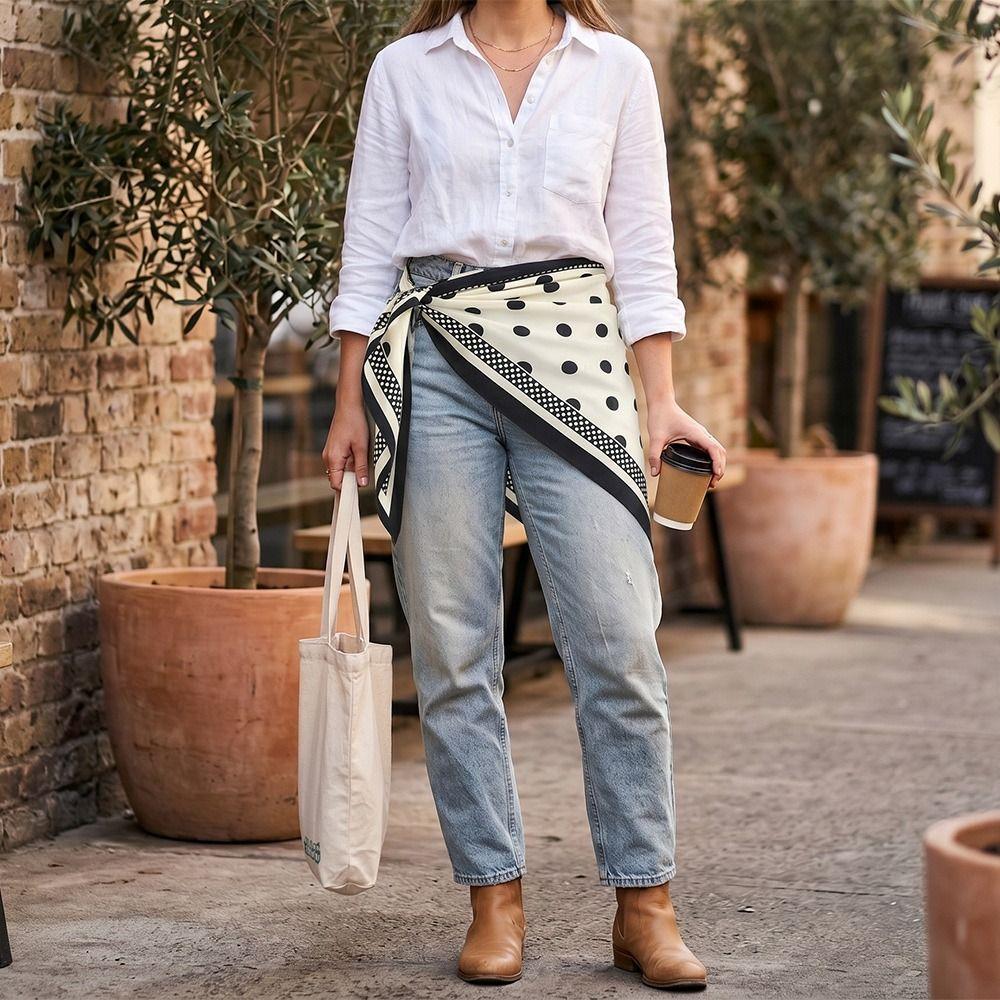 Matching Pants Polka Dot Triangle Scarf Multi-functional Decorative Headscarf New Women's Necktie