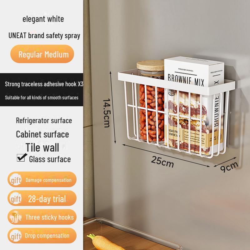 Wielofunkcyjny kuchenny regał boczny na lodówkę - Bez wiercenia, wiszące przechowywanie na przyprawy