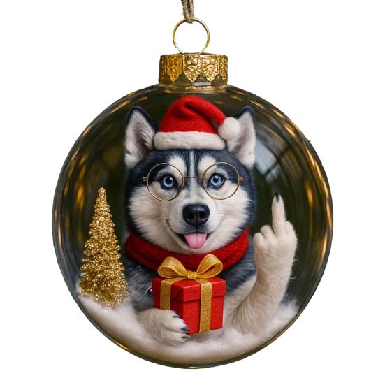 Funny Dog Christmas Ornament Cute Mischievous Dog Decor with Playful Expressions Festive Gag Gift for Pet Lovers