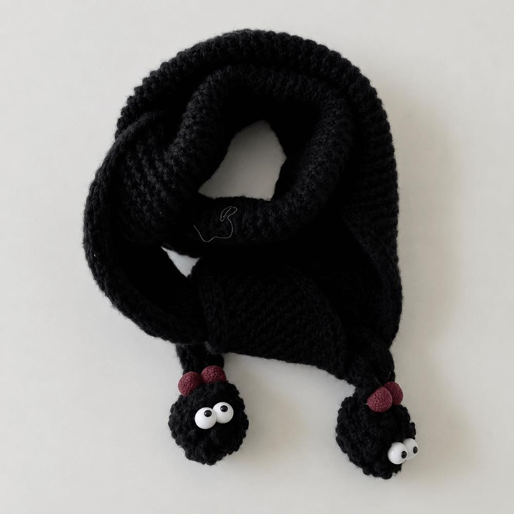 Soft Kids Knitted Scarf Windproof Fluffy Ball Neckerchief Fashion Children Neck Warmer Outdoor Use