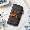 Halloween Crown Pumpkin Pattern Long Wallet for Daily Use