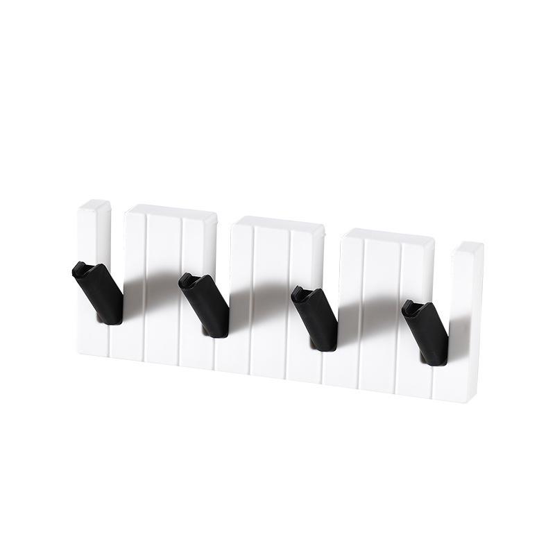 Creative No-Drill Adhesive Hooks: Four-Grid Multipurpose Organizer for Coats, Bags, Hats – Ideal for Foyer, Bathroom, and Kitchen