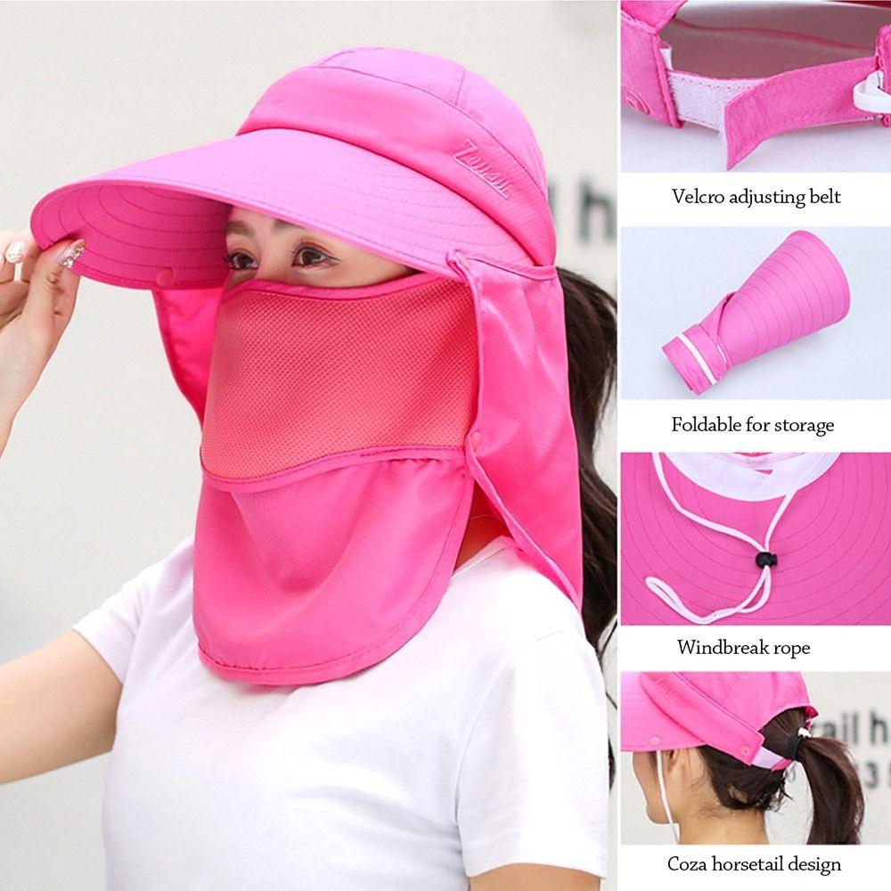 UV Protection Tea Picking Cap Anti-uv Beach Cap Detachable Fisherman Cap  Women