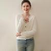 Women's V-neck Pure Cashmere Knit Cardigan - Soft & Fluffy Autumn/Winter Layer