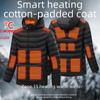 Men's Multi-Zone Hooded Electric Heated Cotton Coat with Long Sleeves