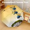 Windproof Folding Umbrella, 8‑Rib Auto Open Close Minions Umbrella for Rain Sun Protection
