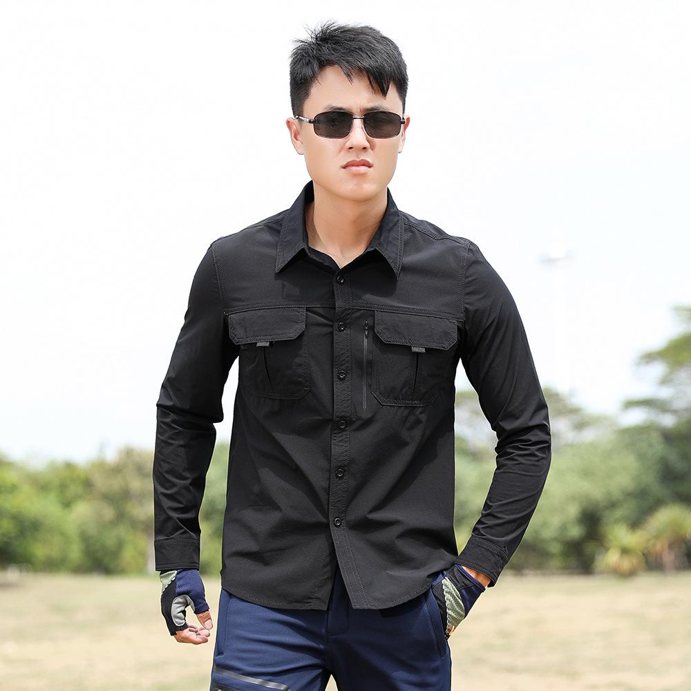 

Outdoor Lightweight Elastic Military Fan Quick Drying Shirt Men s Long Sleeved Tactical Quick Drying Shirt Men s Shirt M