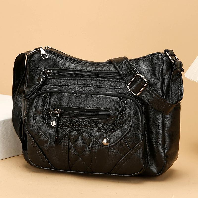 Casual and Minimalist Soft Leather Large Capacity Shoulder Bag