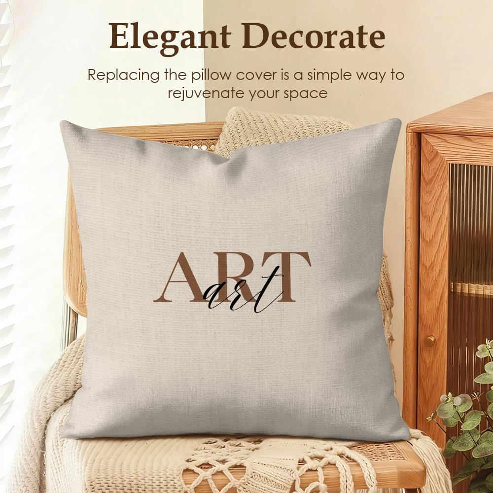 Simplicity Fashion Text Love Cushion Cover Natural Linen Organic Fabric Double-Sided Printing Sofa Home Decor Gift Pillow Case