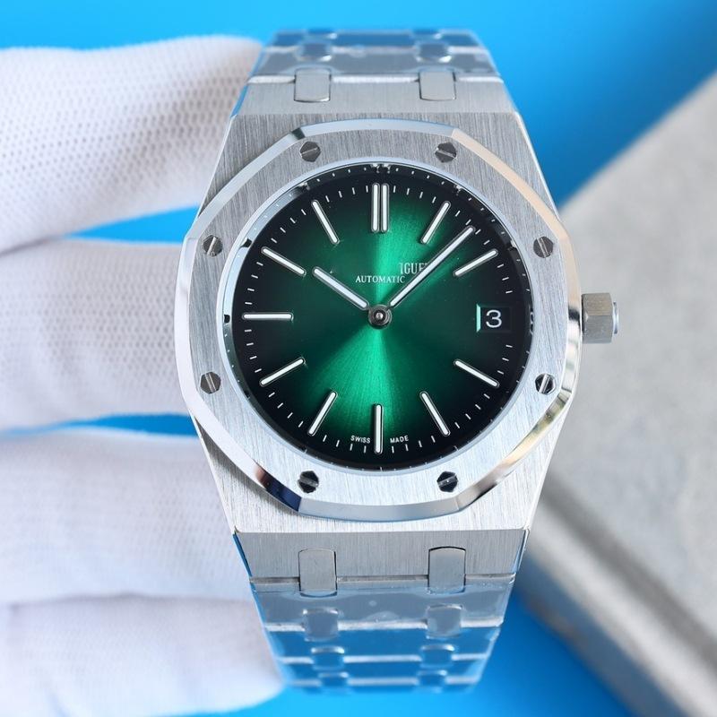 Роскошные мужские автоматические часы AP Royal Oak 15500 из нержавеющей стали с датой и люминесцентными элементами
