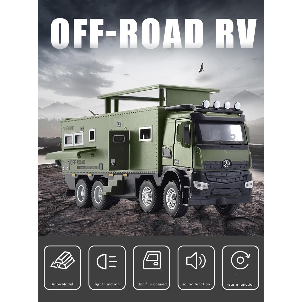 1/24 NOMADISM NAVIGATOR Benz 8X8 Alloy Die Cast Toy Car Model Sound and Light Children's Toy Collectibles Birthday Gift