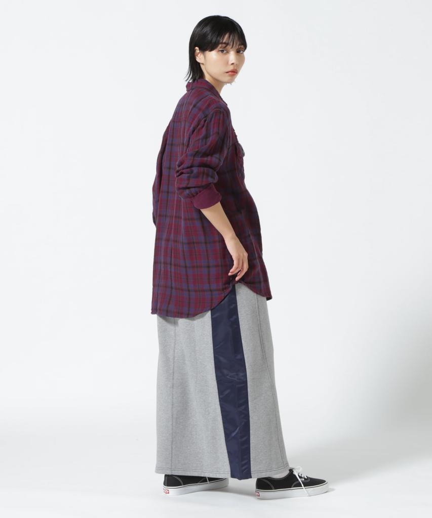 Exclusive Sweat Combi Long Skirt SWEAT COMBI LONG SKIRT F 382 Oxford [AVIREX] WEB&DEPOT Women's 783-3916601