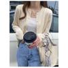 Cardigan in maglia basic da donna con scollo rotondo, manica lunga, bottoni, casual, maglione leggero