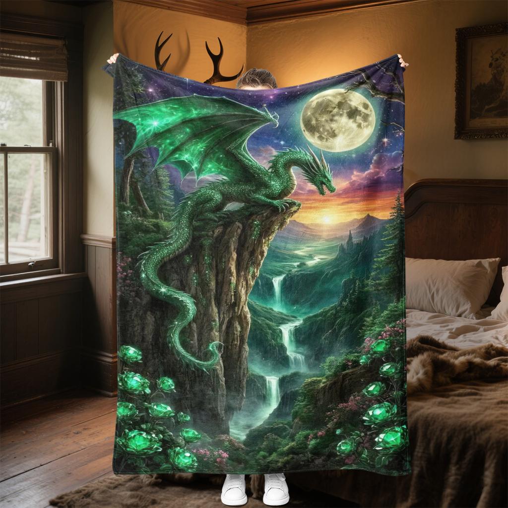 Dragon Throw Blanket All Seasons Soft Comfortable Couch Office Nap Blanket Travel Blanket Festive Gift