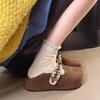 Platform cotton shoes women's warm retro brown velvet winter pedal fluffy shoes good-looking Birkenstock