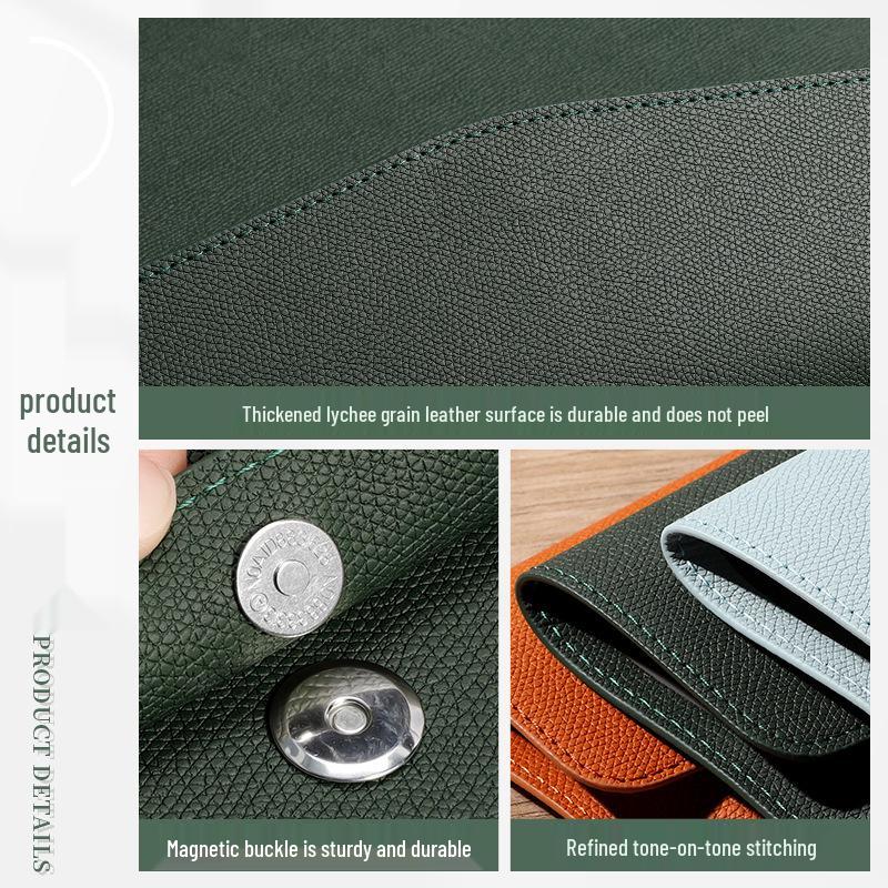 A4 Textured Leather File Bag, Custom Logo, Waterproof, Large Capacity Document Holder