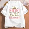 Family Matching Shirts Birthday Princess Family Party Outfits for Parents Kids Family Dad,mom of The Birthday Girl Tops Gift