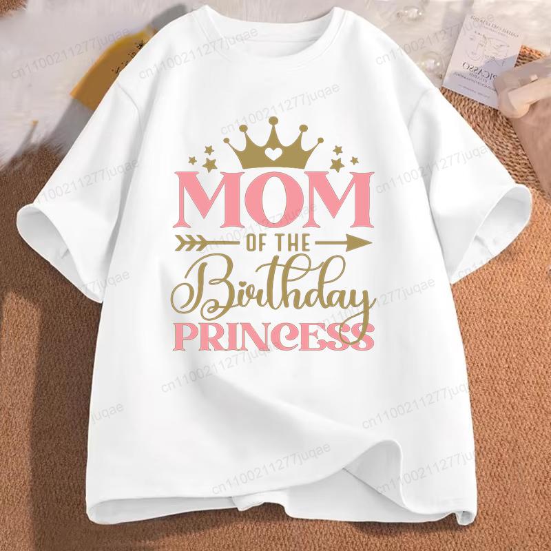 Family Matching Shirts Birthday Princess Family Party Outfits for Parents Kids Family Dad,mom of The Birthday Girl Tops Gift