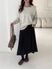 2026 Autumn Korean Style Elegant Beaded Lapel One-Shoulder Knit Sweater
