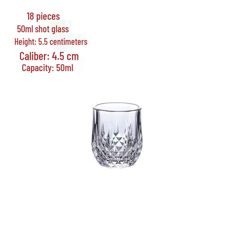 LISM 50ml Diamond Plastic Small Wine Glasses, Set of 24
