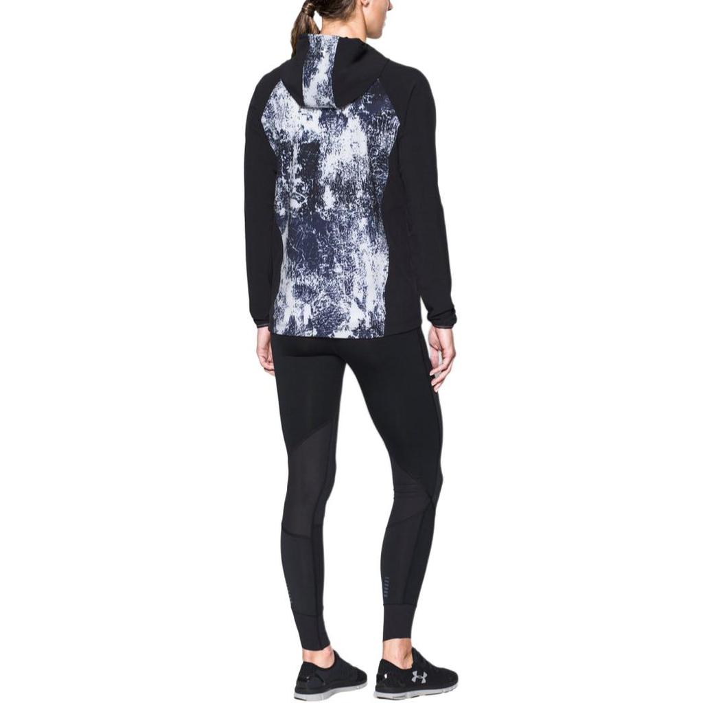 Under Armour Casual Sports Windbreaker Zip-Up Hooded Long Sleeve Jacket Women Jackets Black 1304715-001