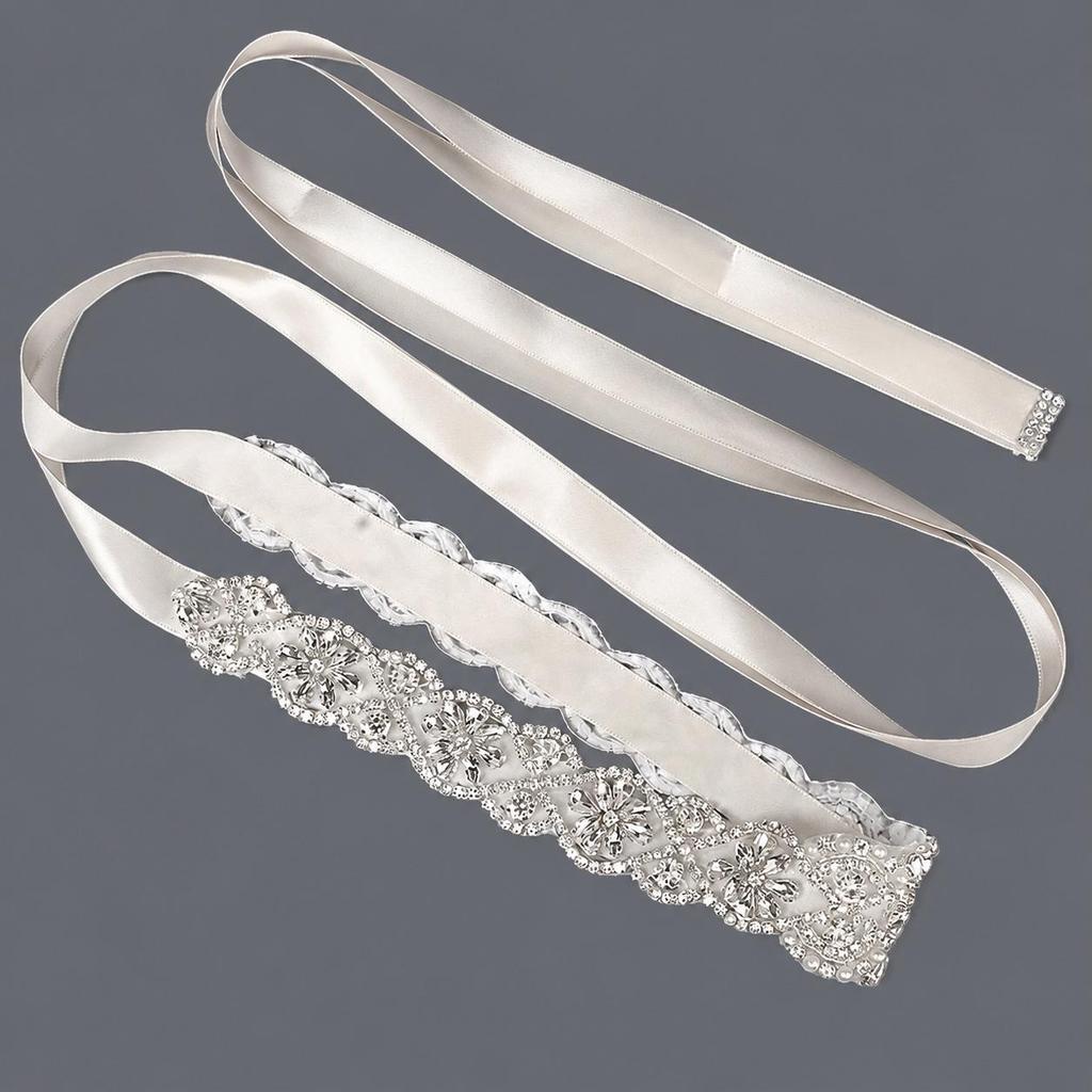 Elegant Silver Rhinestone Wedding Belt – Versatile High-End Dress Accessory for Fashion Shows and Performances