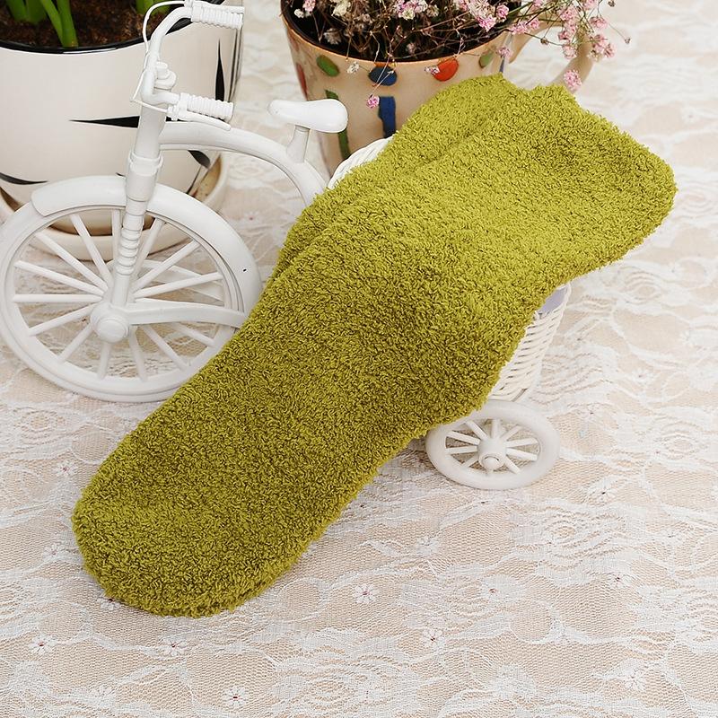 18 Styles Candy Color Thermal Warm Plush Socks Women Coral Fleece Floor Sox for Female Girls Colorful Wife‘s Gifts Dropshipping
