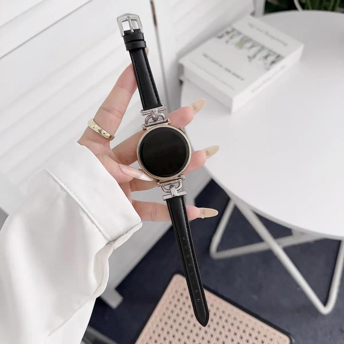 

Новый металлический ремешок кожаная петля звенья Для Samsung Galaxy Watch 7 FE 5 Pro 4 6 classic 44мм 40мм спортивный браслет ремешок band Galaxy Watch FE 40mm чёрный