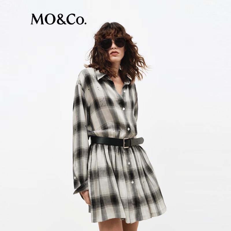 MO&Co. Plaid A-line Shirt Dress