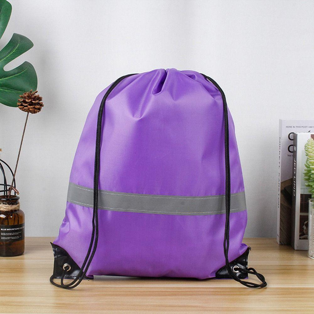 Waterproof Drawstring Gym Backpack 210D Polyester Fitness Handbag Nylon Sports Shoulder Bag Travel