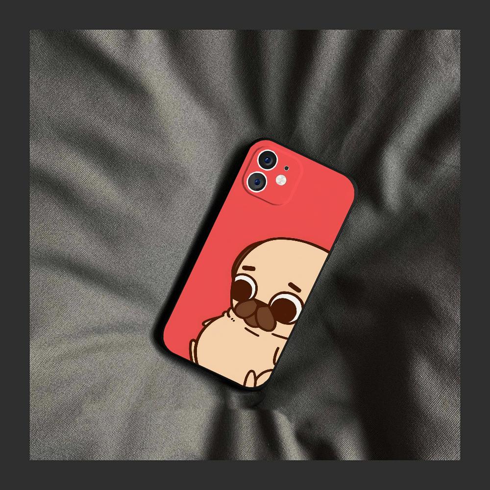P-Puglie Dog Pug Phone Case Silicone Soft For IPhone 16 15 14 13 12 11 Plus Pro Max Plus