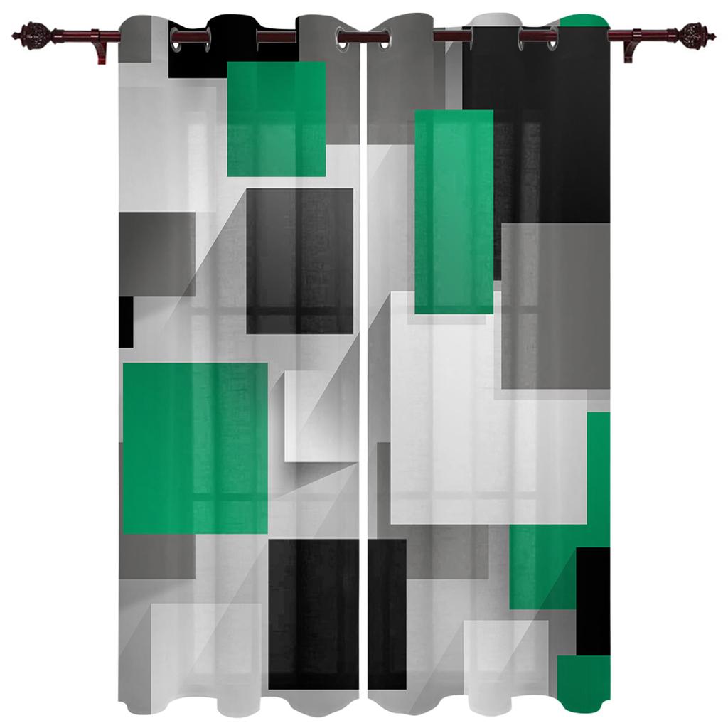 Tende per finestre di arte astratta patchwork nero arancione per soggiorno cucina tende mantovane tende alla moda per camera da letto