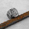 Stainless Steel Jewelry Vintage Nordic Viking Compass Symbol Runes Rings for Men Domineering Cool Nordic Rune Amulet Rings