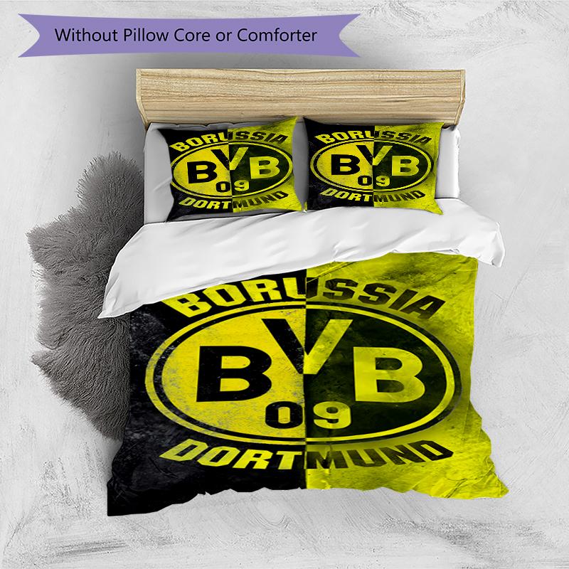 3pcs Football Team (5) Design Cover Set - HD Printed Bedding with 1 Cover and 2 Pillowcases - Perfect for Home and Dorm Decor