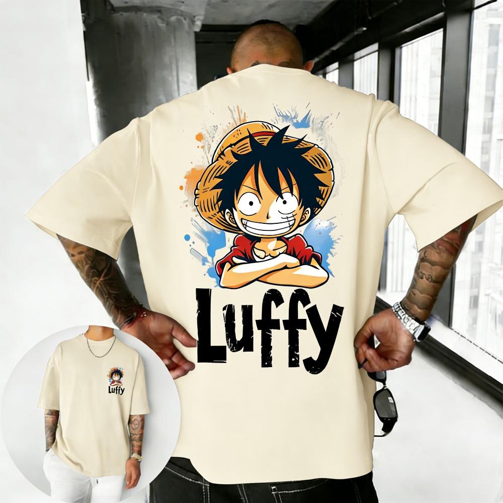 Summer Plus Size One Piece Anime Printed Men and Women Tshirt Casual Parent Child Top Fashion Harajuku Style Street Wear Y2K