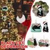 Black Christmas Black Cat Pendant Acrylic Craft Xmas Tree Pendant Black Cat Ornament  Doors