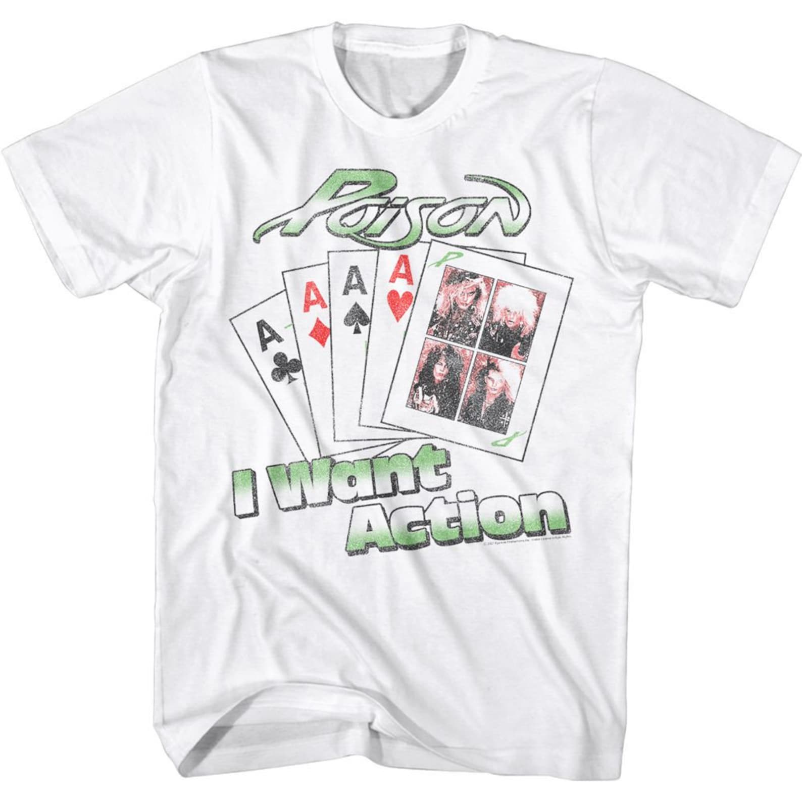 Poison Want Action Card White Adult T-Shirt 3XL