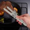 BBQ Tongs Stainless Steel Kitchen Tongs Heat Resistant Non-Slip Grip Metal Pliers for Grilling Rust-Proof Barbecue Clamps for Picnic Camping Cooking