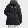 FILA Original Warm Versatile Mid-Length Hooded Parka Down Jacket Women outerwear Black F11W449911FBK