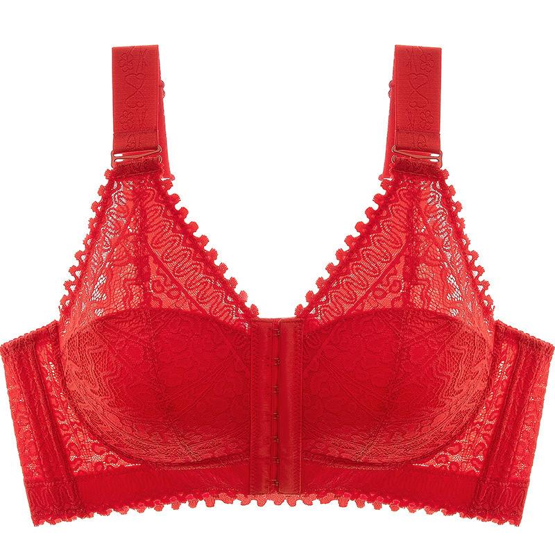 

Модное нижнее белье с красивой спинкой. Тонкий, непровисающий, с регулируемой передней пряжкой. Тонкий бюстгальтер со сборками. Женский бюстгальтер большого размера. 34/75AB красный