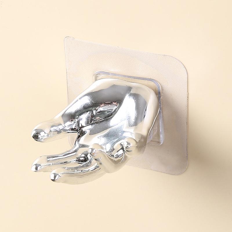 

Настенный крючок для ключей в форме руки, самоклеящийся крючок для подвешивания пальто и полотенец, крючок с пятью когтями, проволочная вешалка, для кухни, ванной комнаты серебряный